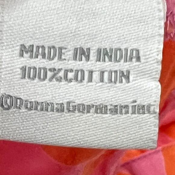 SEE DESIGNS Orange & Pink Button Up Short Sleeve Lounge Shirt SZ SM - Picture 10 of 11